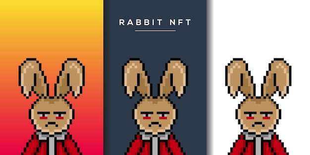 Pixel style punk bunny character design for nft project 740