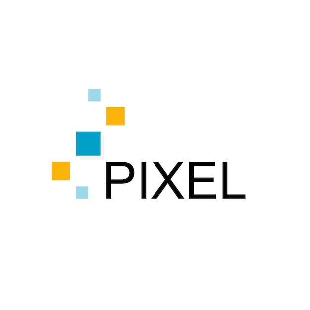 Pixel, technology logo design vector