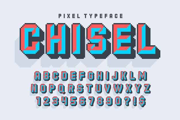 Pixel vector alphabet design