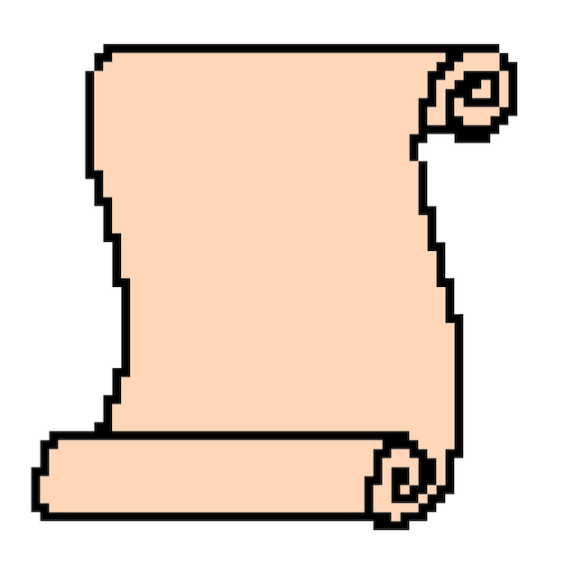 Pixel vector illustration of an old parchment scroll