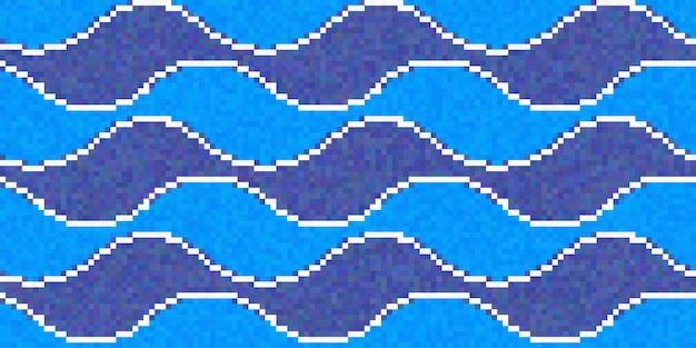 Pixel water waves pattern computer game flat 16bit background