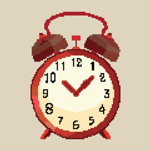pixel wekker illustratie achtergrond