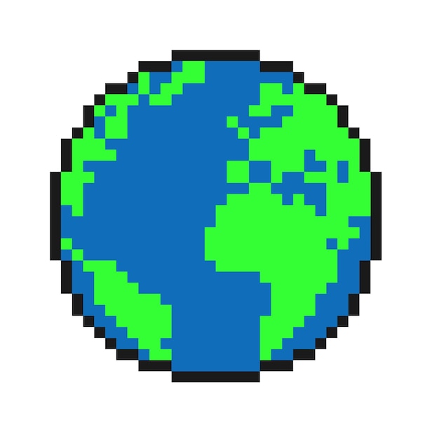 Pixel wereldbol