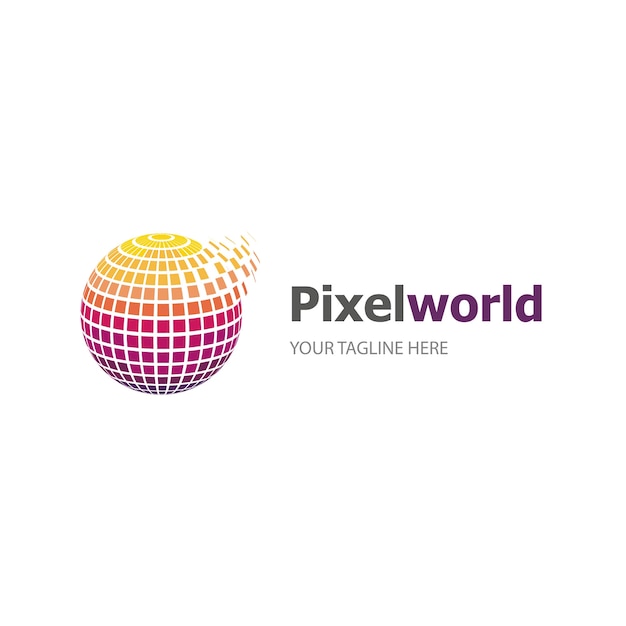 Pixel world logo