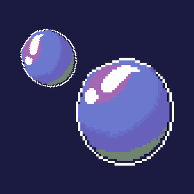 Pixel zeepbel pictogram vectorillustratie voor video game asset, motion graphic en anderen