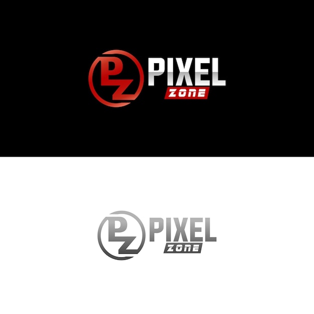 Pixel Zone Logo Design Vector Illustration