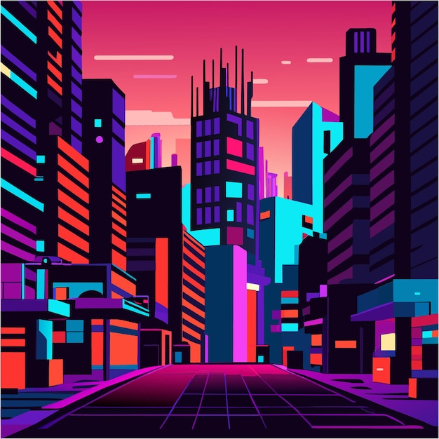 Pixelart Cyberpunk-utopie