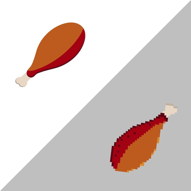 Pixelart en illustratie drumstick vector