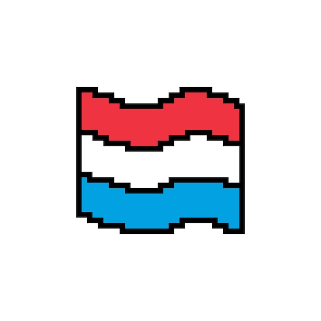 Vector pixelart luxemburgse vlag