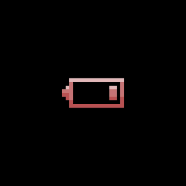 pixelart pictogram voor bijna lege batterij