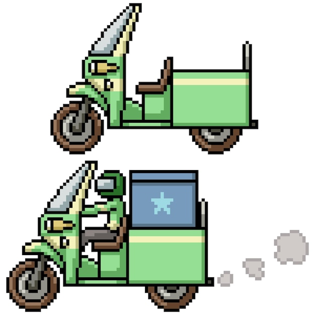 Pixelart van bezorgfiets raider