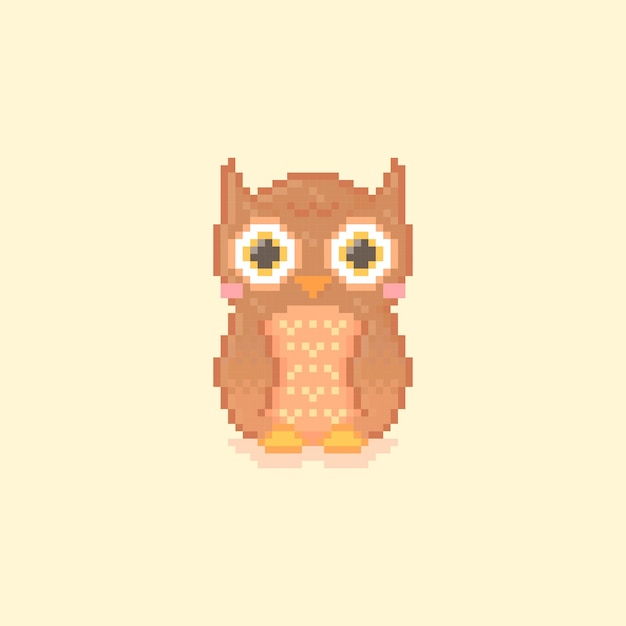 Pixelart van schattige uil