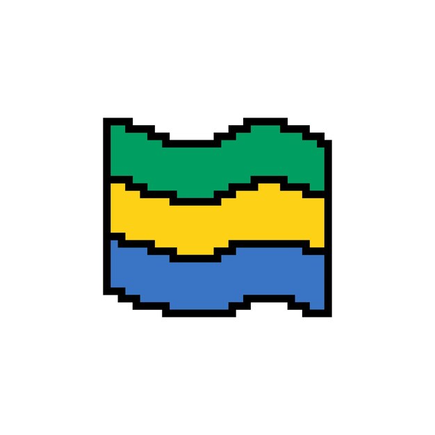 Vector pixelart vlag van gabon