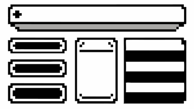 Pixelated Banner Set Grunge Header amp Footer Rectangles met Digitale Randen Vector Stijl