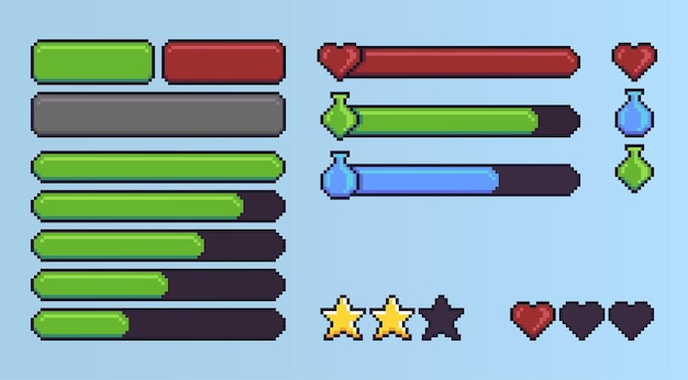 Vector pixelated game assets