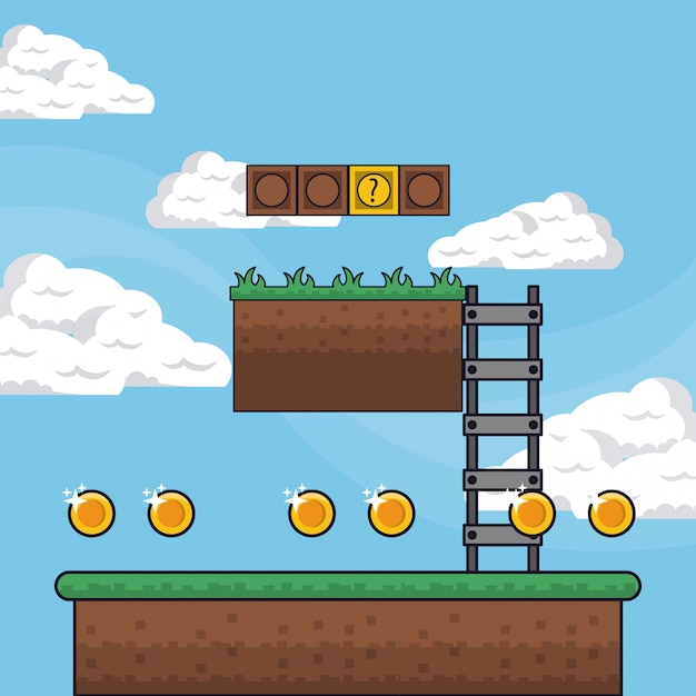 ピクセル化されたゲームの風景