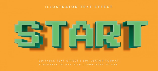 Pixelated game speelse tekststijl lettertype-effect