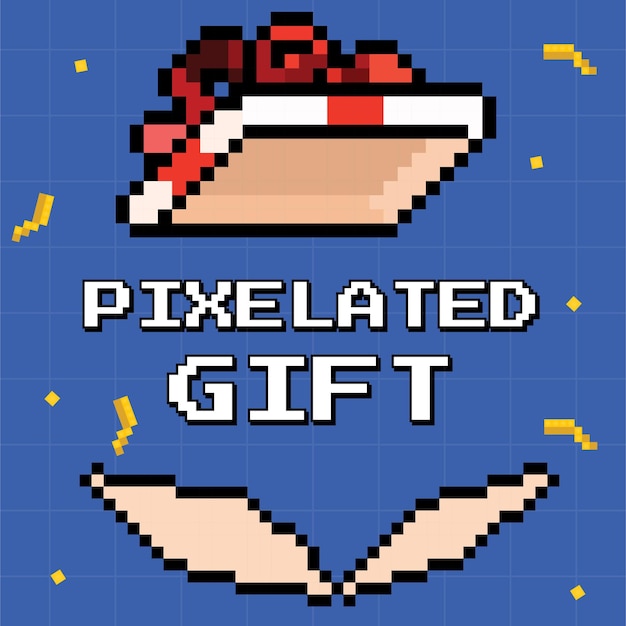 Pixelated Gift Illustration 8Bit