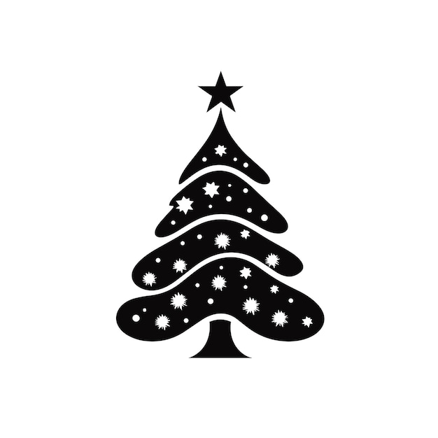 Pixelated kerstboom pictogram retro bw vector Premium Vector