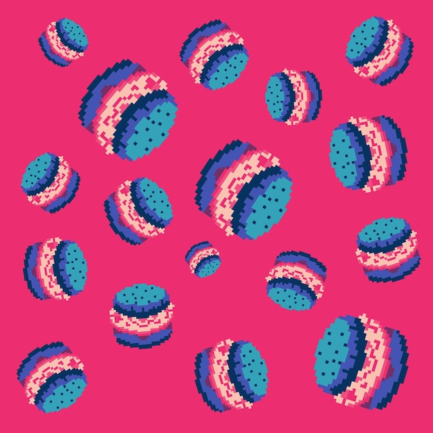 Modello pixelato con vettore di hamburger