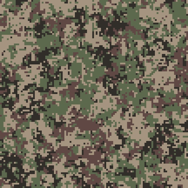 Pixelcamouflage voor een militair legeruniform Modern camouflagestofontwerp Digitale militaire vectorachtergrond