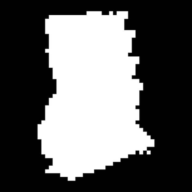Pixelkaart van Ghana Vector illustratie