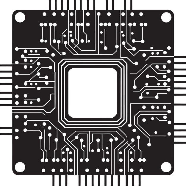 Логотип динамического чипа PixelPulse ChipFusion Векторный дизайн эмблемы