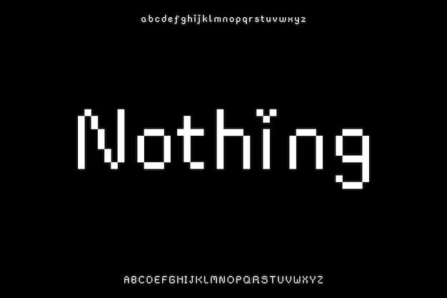 Pixels Nothing Creative Vector Custom Display Alphabet Font Design