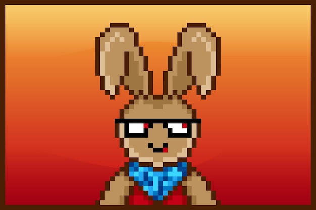 pixelstijl punk konijn karakterontwerp voor nft project 618