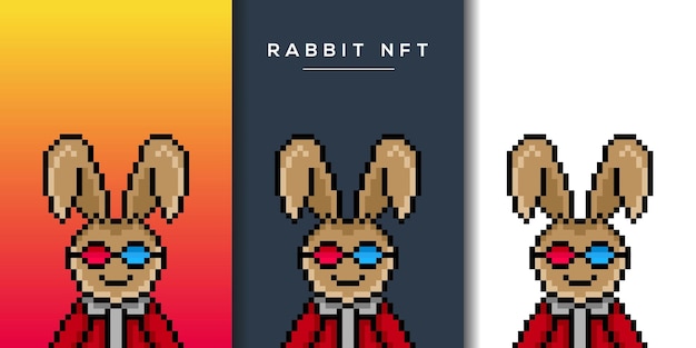 pixelstijl punk konijn karakterontwerp voor nft project 722