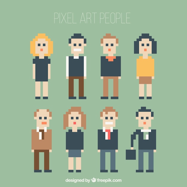 Vector pixilated people