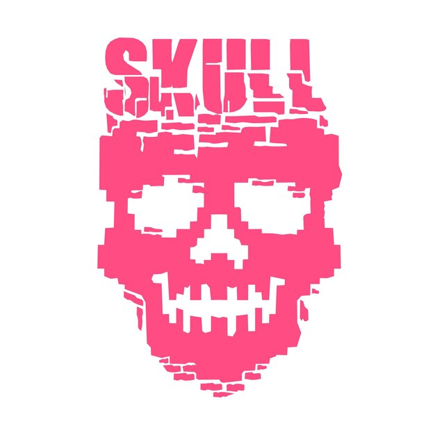 Pixsel skull grunge vintage design t shirts