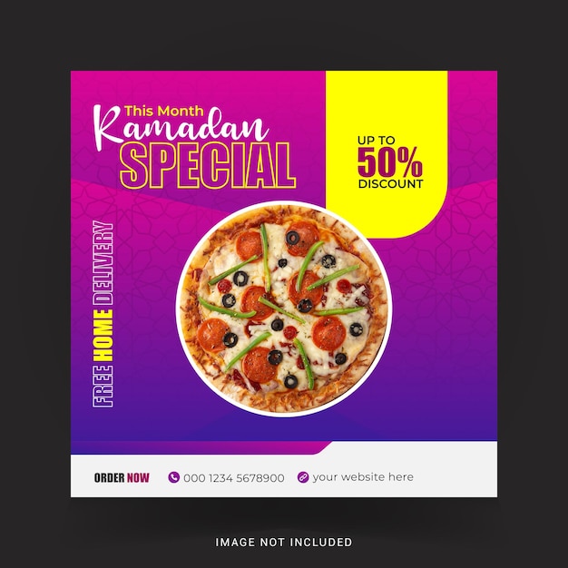 A pizza advertisement for ramadan special