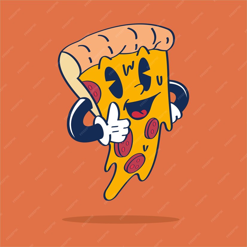 Premium Vector | Pizza akimbo pose cartoon character vector hand drawing