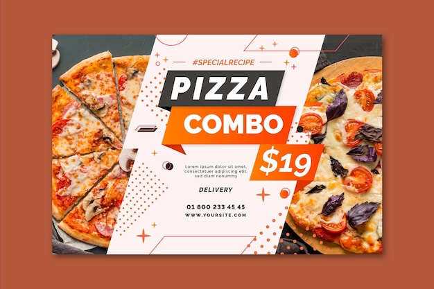 Vector pizza banner template