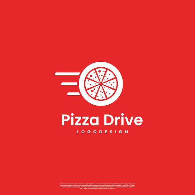 Pizza bezorg logo pizza combineren met banden logo concept