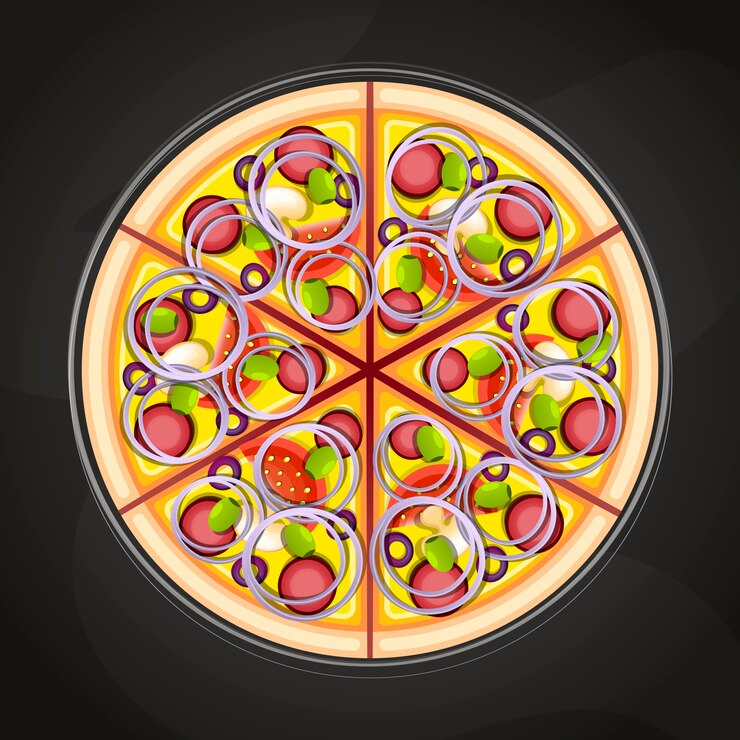 Vector pizza on the board