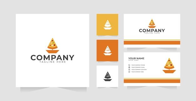 Pizza boat logo design inspiration and business card