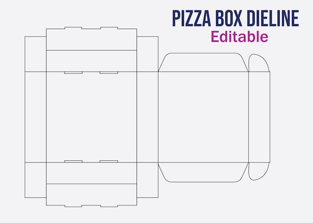 Vettore modello di linea telefonica della scatola della pizza