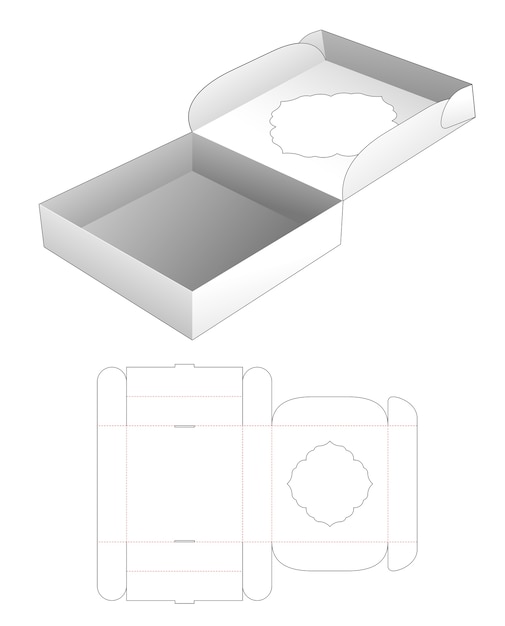Scatola per pizza con modello fustellato finestra vintage