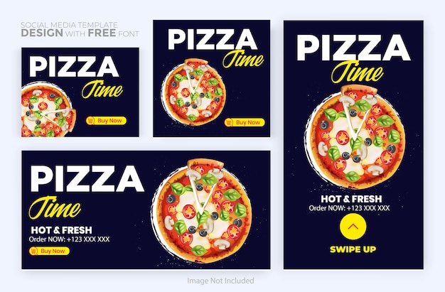 Pizza and burger instagram post design