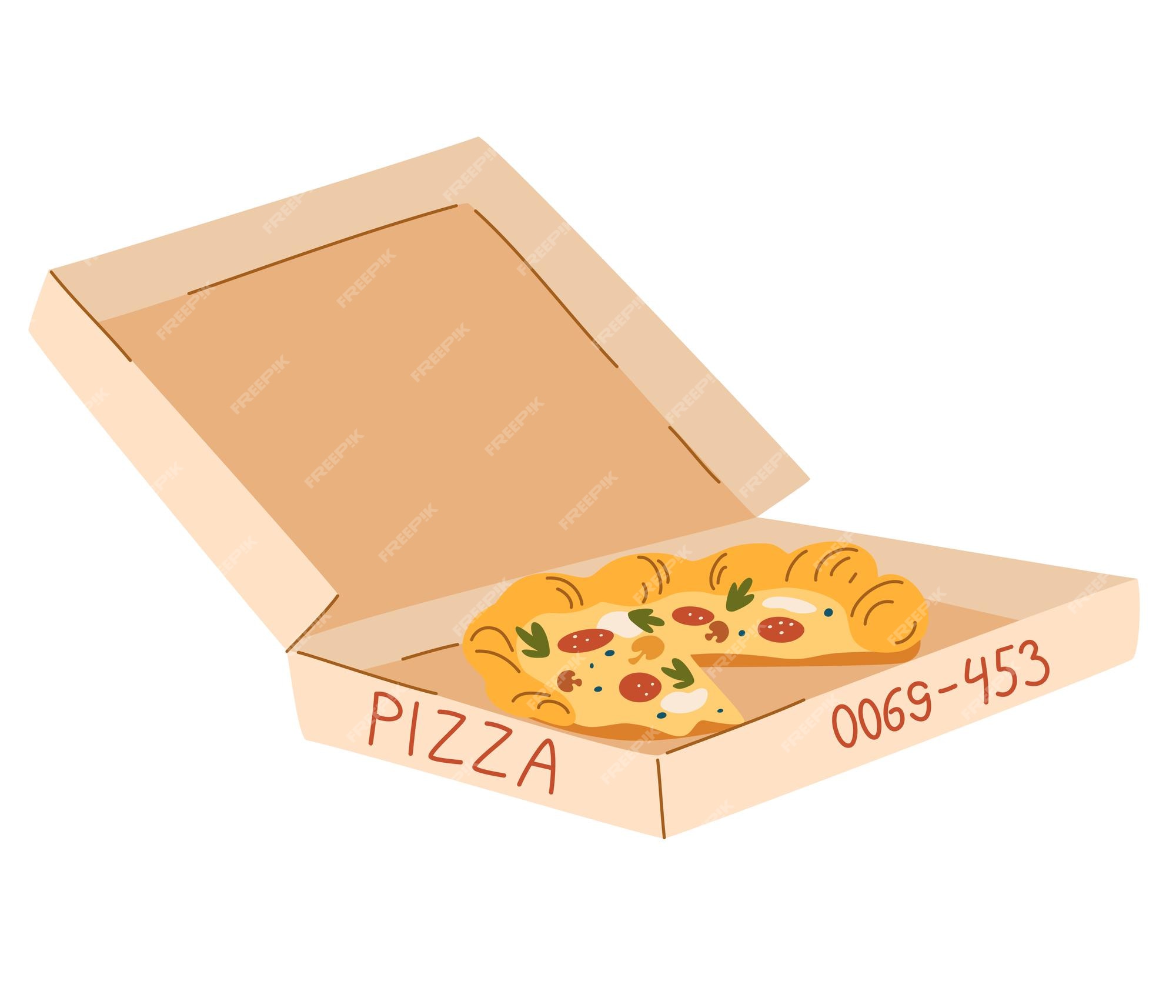 Premium Vector  Pizza in cardboard box food delivery hot italian