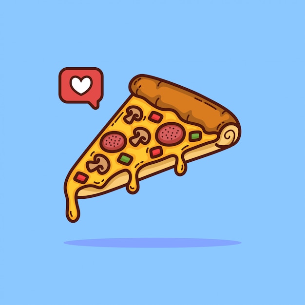 Illustrazione di doodle del fumetto di pizza