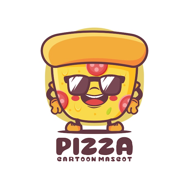 Pizza cartoon fast food vector illustration