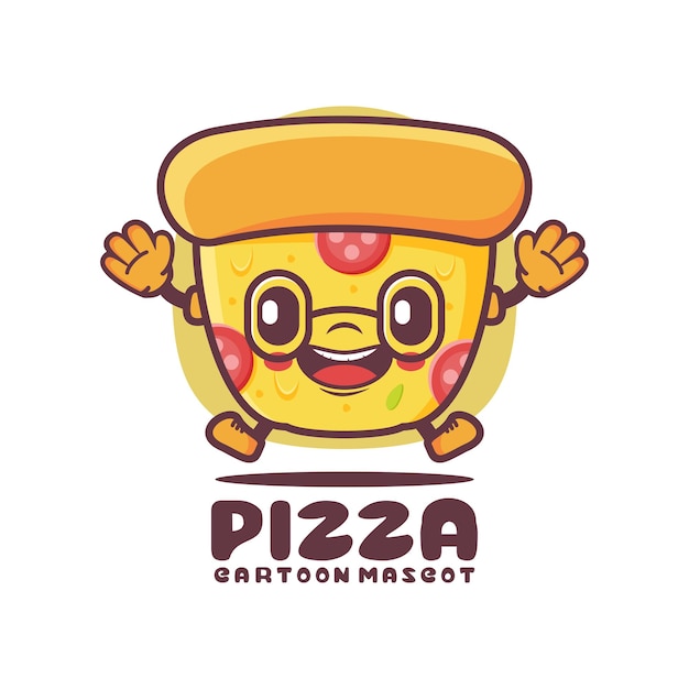 Pizza cartoon fast food vector illustration