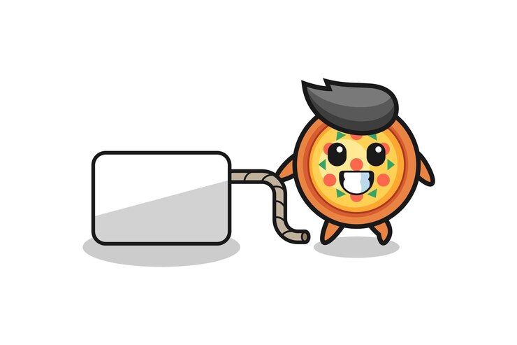 Vector 피자 만화가 배너, 귀여운 디자인을 당기고 있습니다