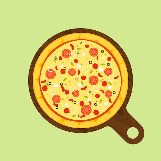 Pizza cartoon llustration icon