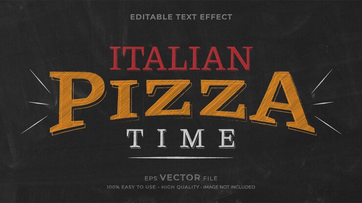 Pizza chalk   editable text effect