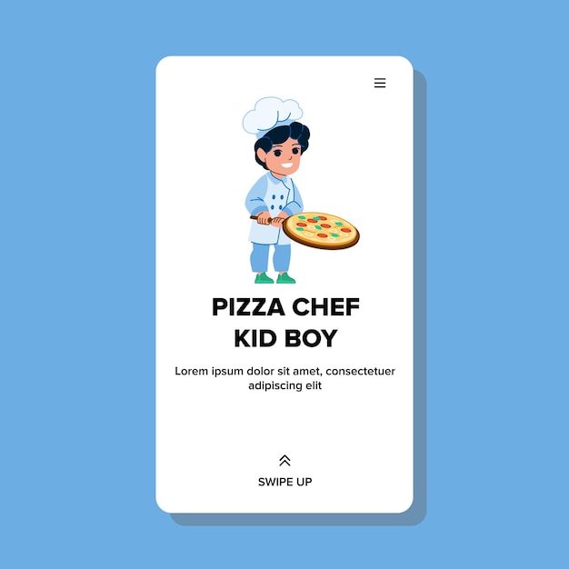 Pizza chef jongen vector