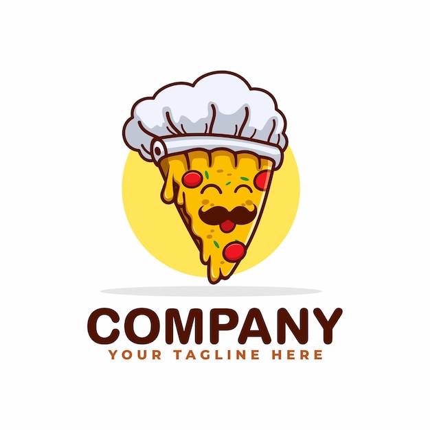 Pizza chef mascotte logo sjabloon